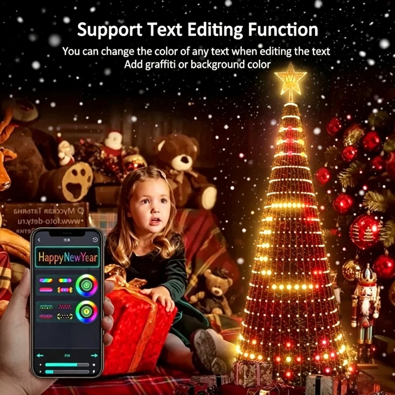 Lighting Tree Decor - Smart RGB Christmas Tree Topper Light,