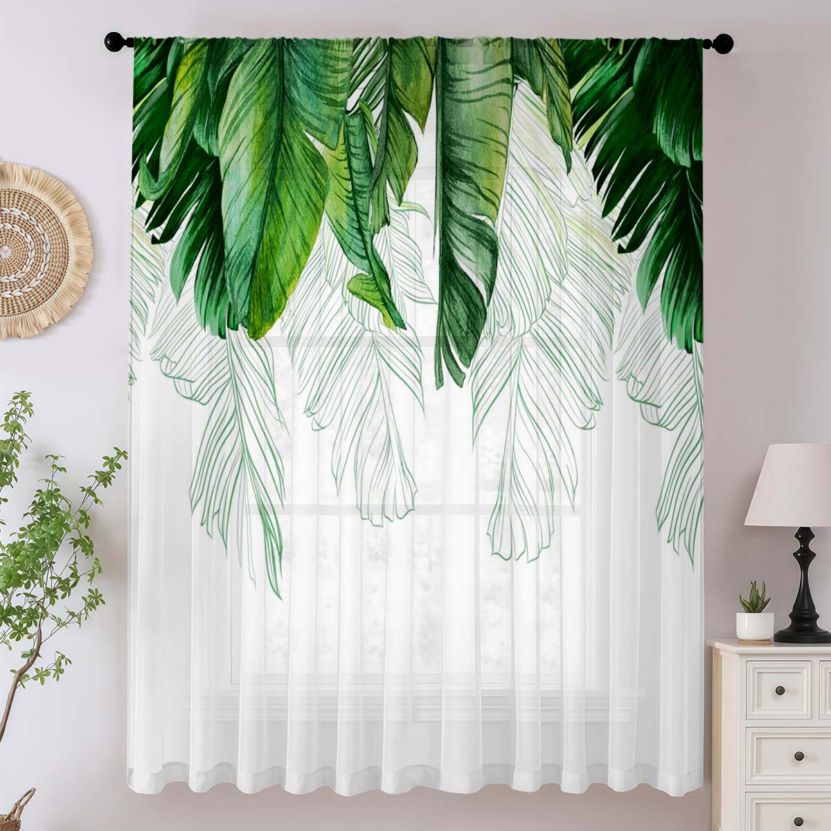 Elements Lighting Decor - Nordic Style Window Curtain Panel Fresh