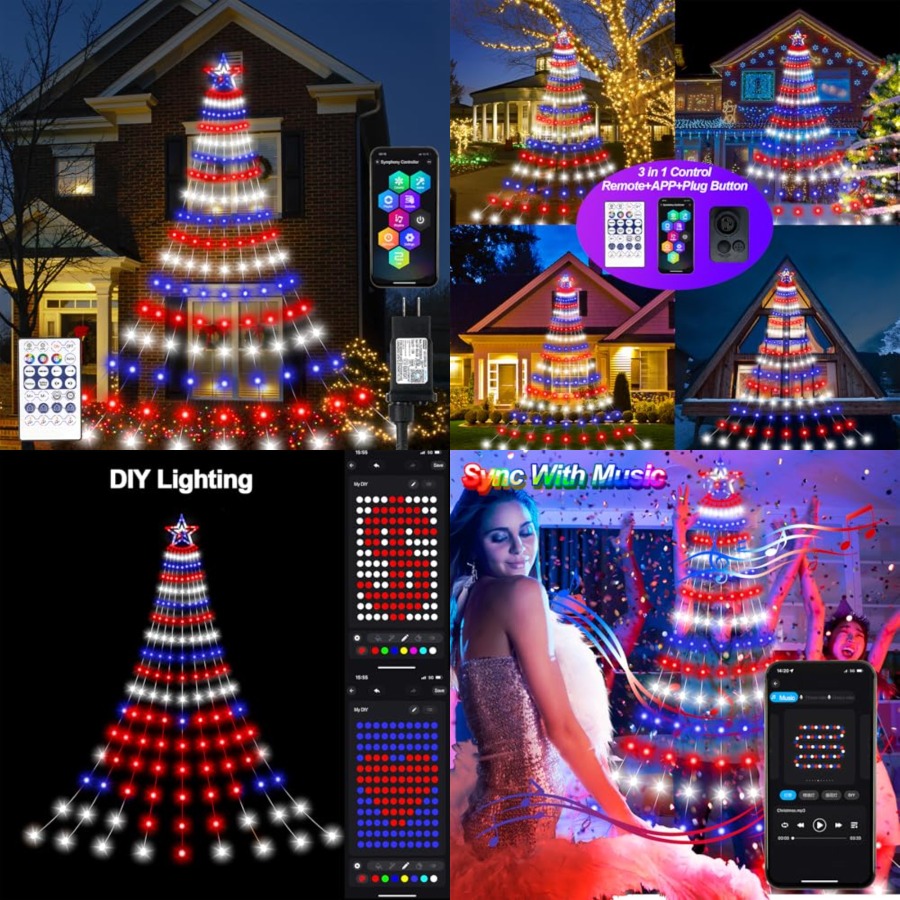 Lighting Tree Decor - Smart 4th of July Decorations Lights,