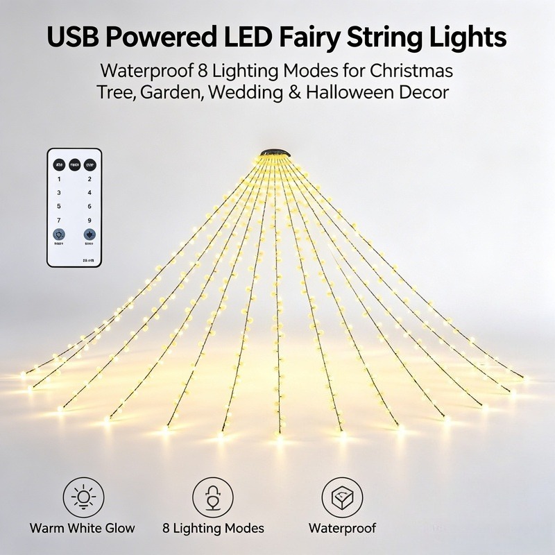 Lighting Tree Decor - USB LED Fairy String Lights, Waterproof