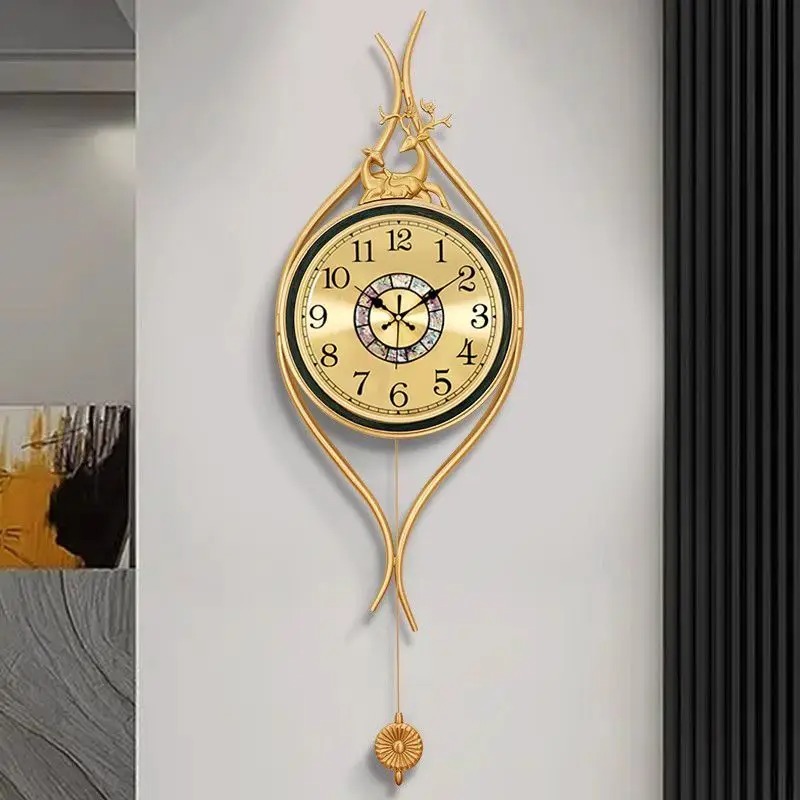 Lighting Home Decor Wall Clocks - European-style Brass Wall Clock High-end Art