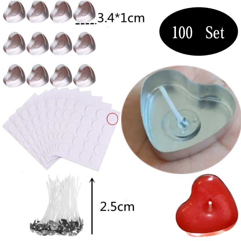 100 Sets Heart shaped Empty Al - Candle Holder Set 评论和价格