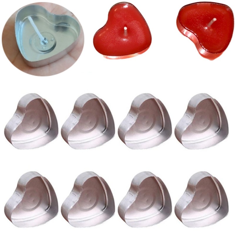 100 Sets Heart shaped Empty Al - Candle Holder Set 评论和价格