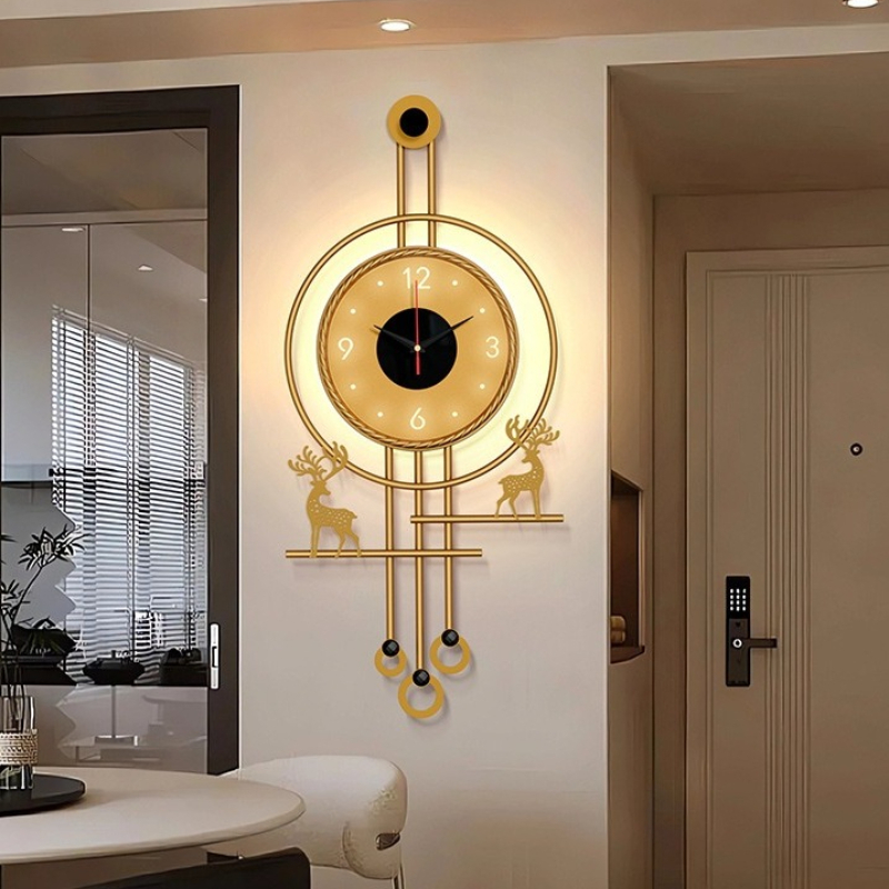 Modern TV Background Wall Mute - Lighting Home Decor Wall Clocks 评论和价格