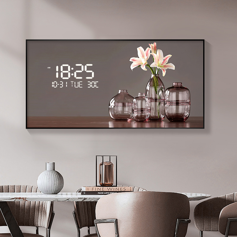Large Size Flower Pattern Digi - Lighting Home Decor Wall Clocks 评论和价格
