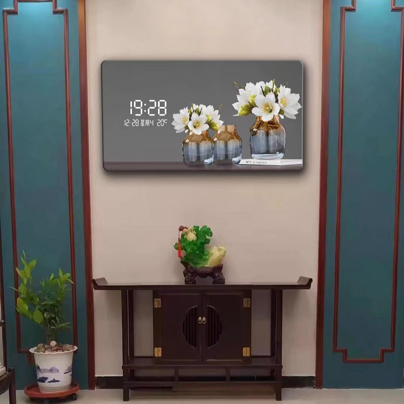 Large Size Flower Pattern Digi - Lighting Home Decor Wall Clocks 评论和价格
