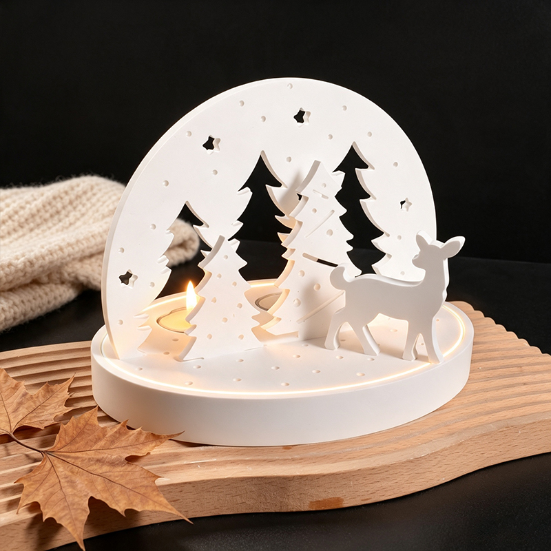 Christmas Elk Tealight Candle  - Candle Holder Set 评论和价格