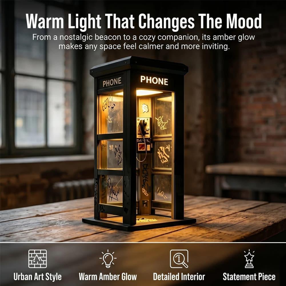 Retro Graffiti Phone Booth Tab - Lighting Decoration Ideas 评论和价格
