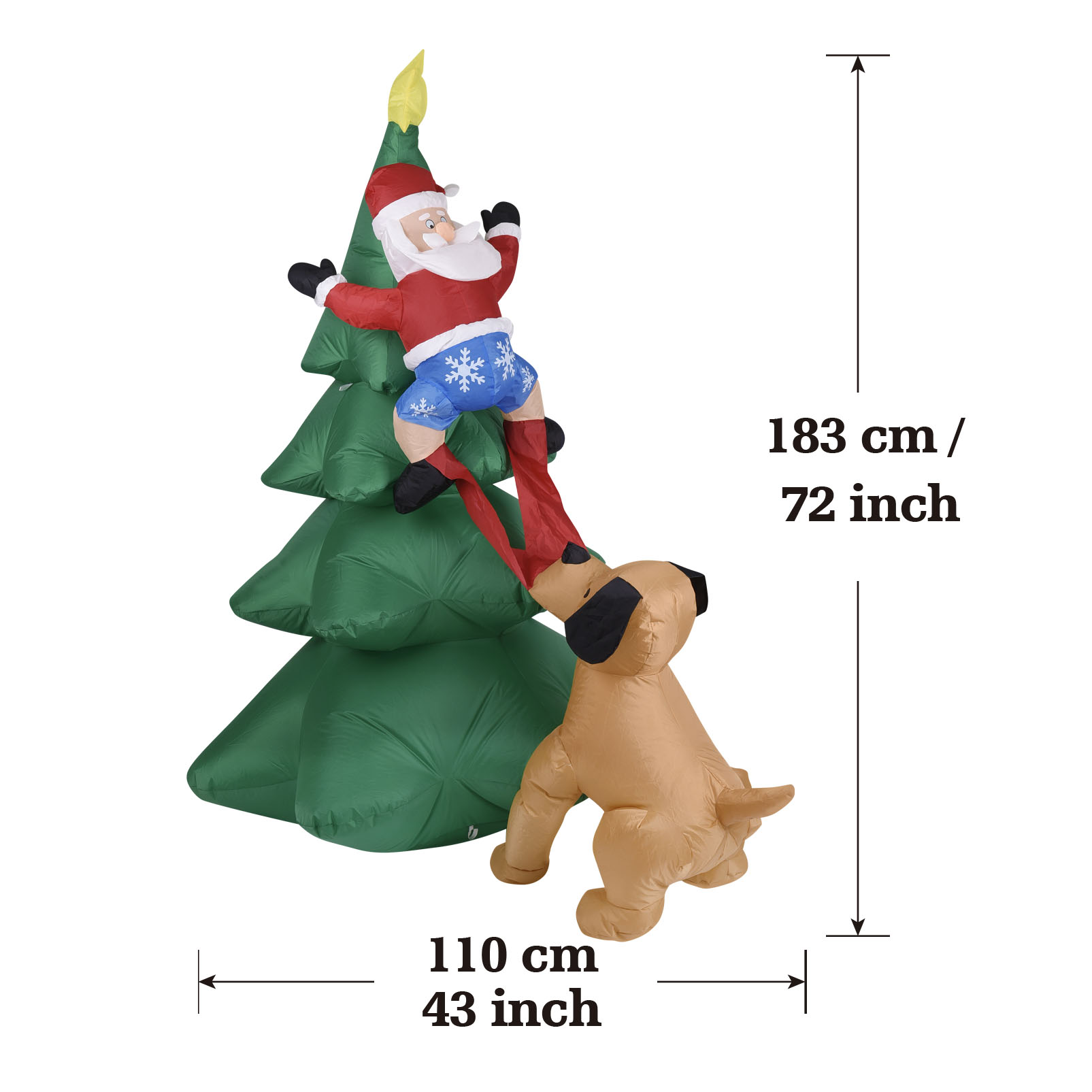 Christmas Inflatable Dog  w/Sa - Lighting Tree Decor 评论和价格