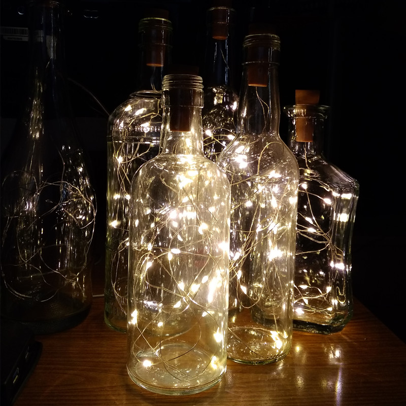 6pcs 20led Wine Bottle with Co - Decor Lighting Cork 评论和价格