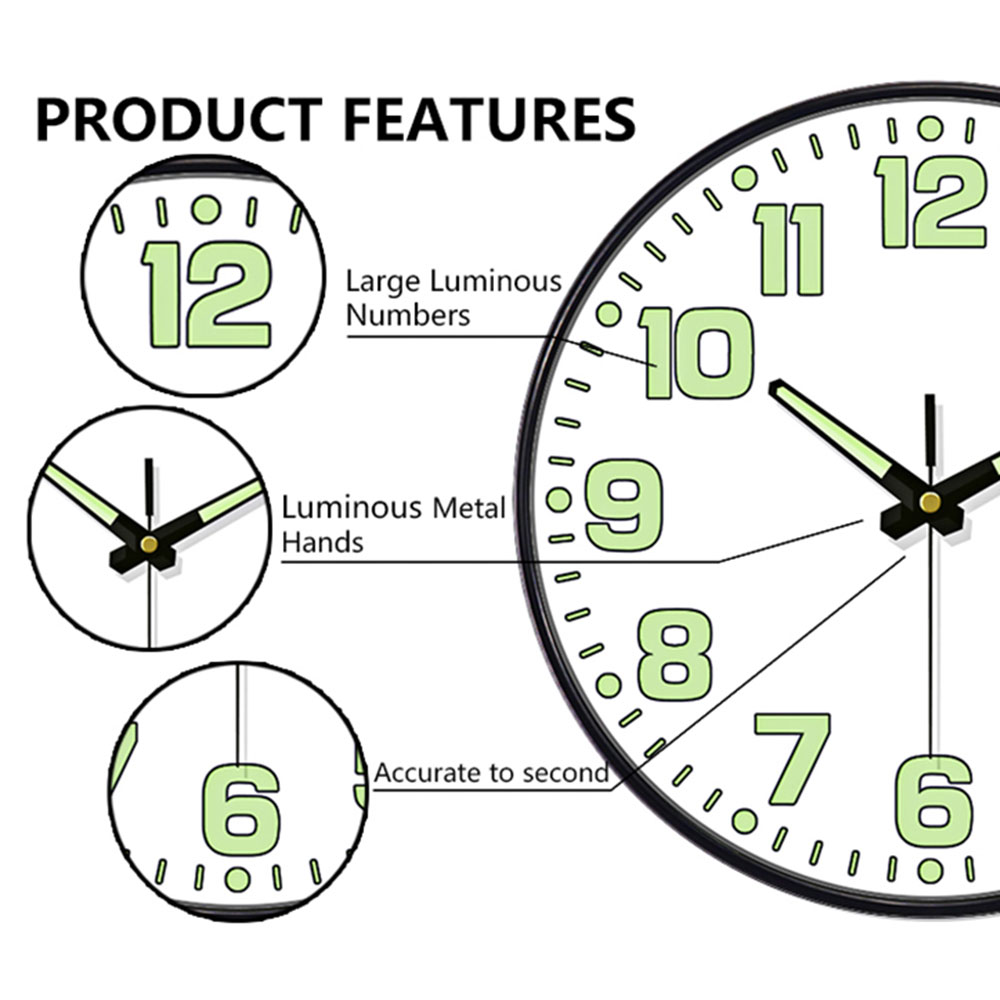 Luminous Wall Clock Light In D - Lighting Home Decor Wall Clocks 评论和价格