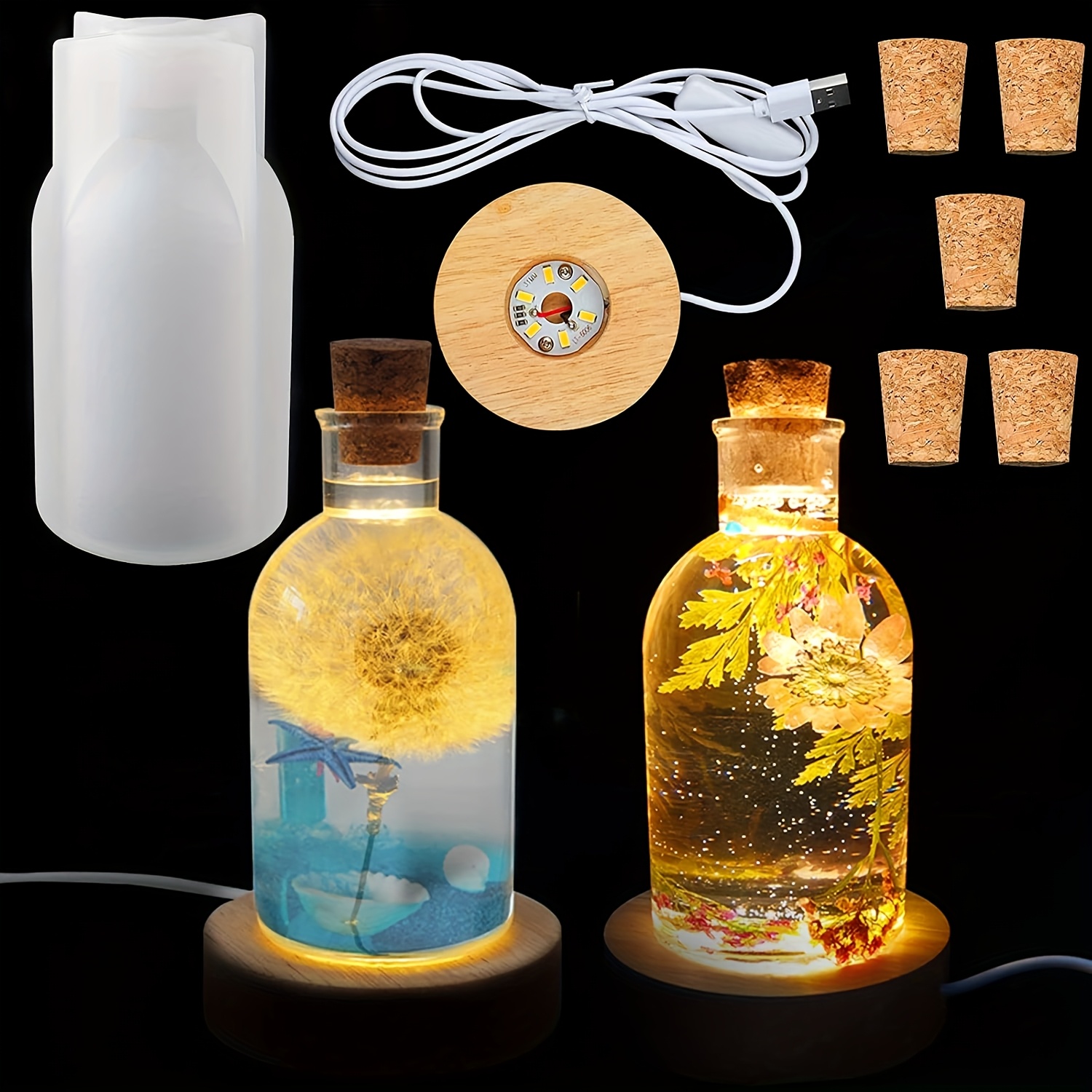 Drift Bottle Light Resin Mold  - Decor Lighting Cork 评论和价格