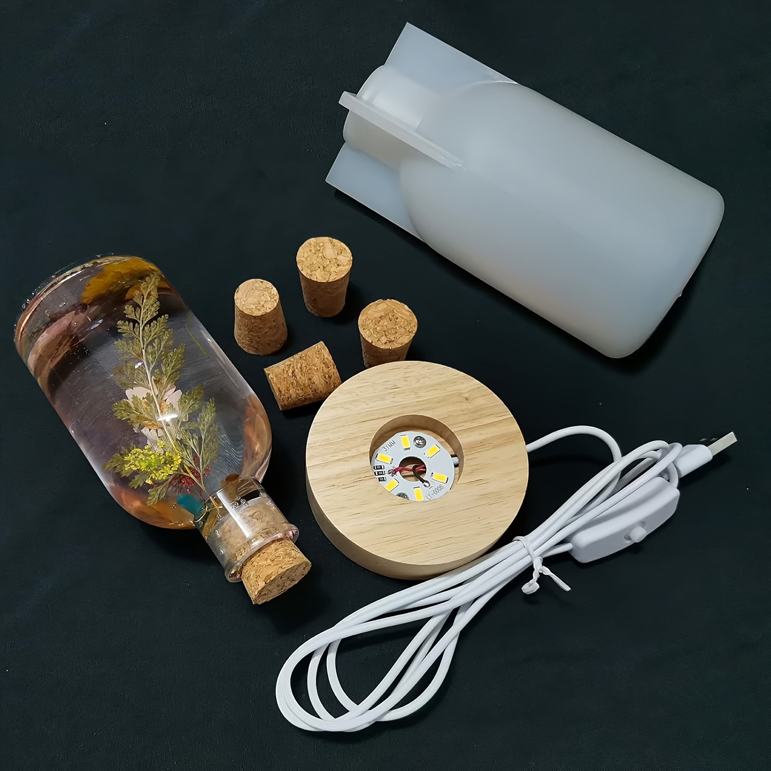 Drift Bottle Light Resin Mold  - Decor Lighting Cork 评论和价格