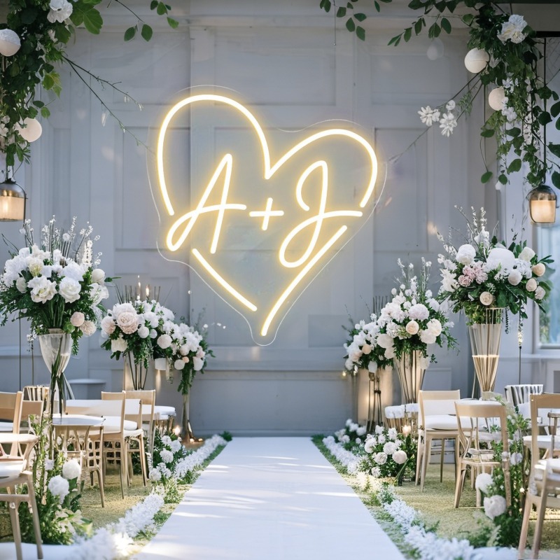 Custom Initials Heart LED Neon - Lighting Decoration Ideas 评论和价格