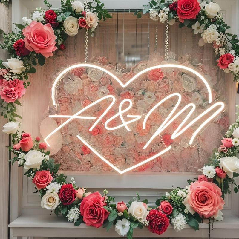 Custom Initials Heart LED Neon - Lighting Decoration Ideas 评论和价格