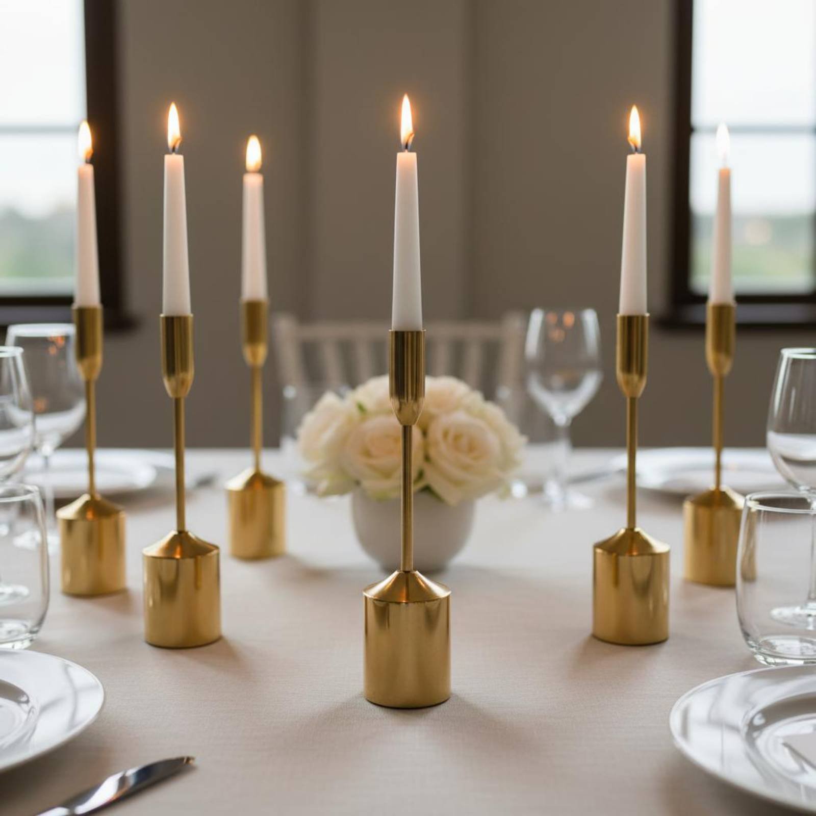 6 Pieces Metal Taper Candle Ho - Candle Holder Set 评论和价格