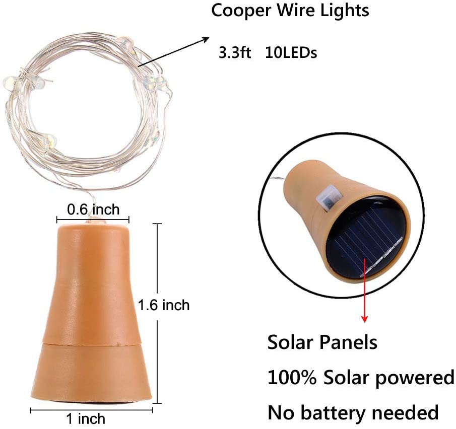 Solar Wine Bottle Led String F - Decor Lighting Cork 评论和价格
