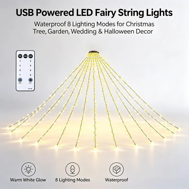 Waterproof USB LED String Ligh - Lighting Tree Decor 评论和价格