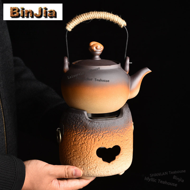 Crude Pottery High-handled Pot - Candle Holder Set 评论和价格