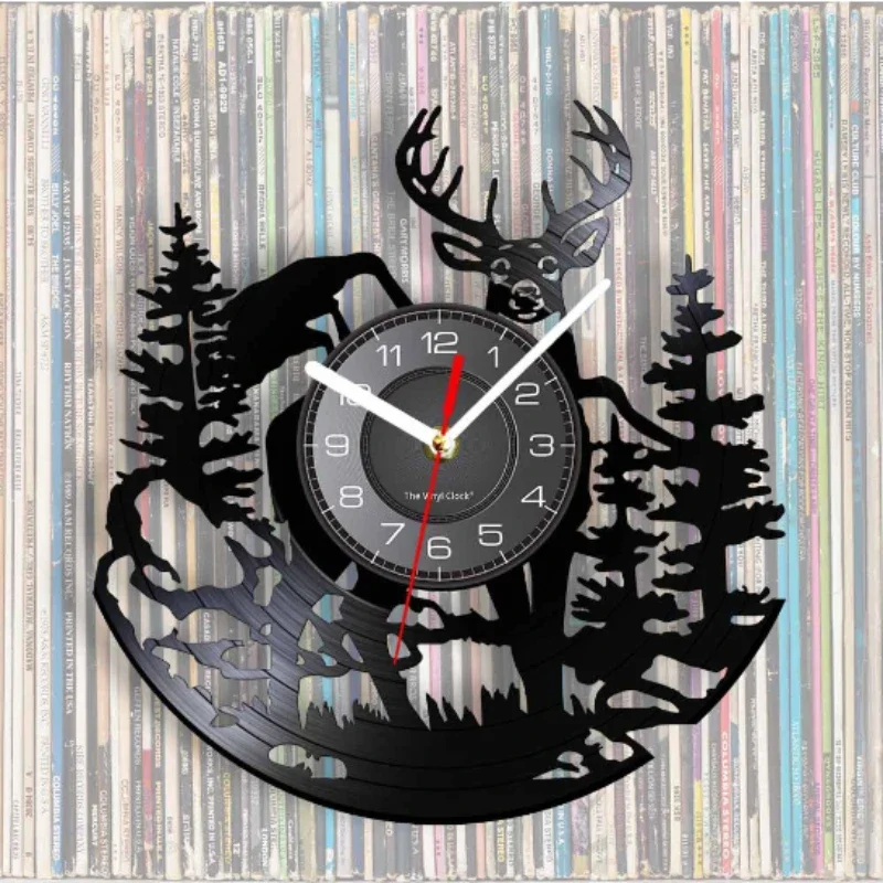 Forest Deer Vinyl Record Wall  - Lighting Home Decor Wall Clocks 评论和价格