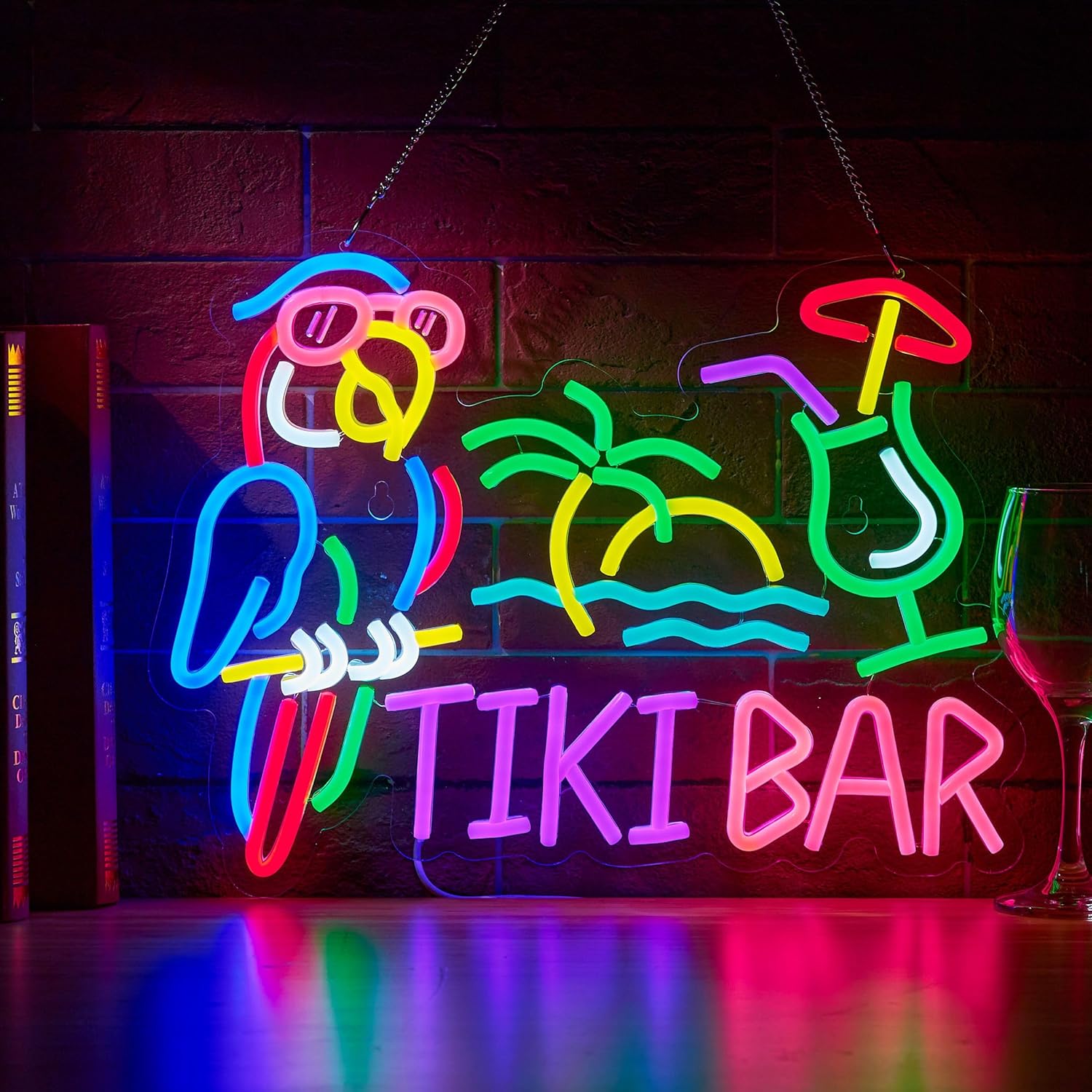 Tiki Bar Parrot Palm Tree Neon - Lighting Tree Decor 评论和价格