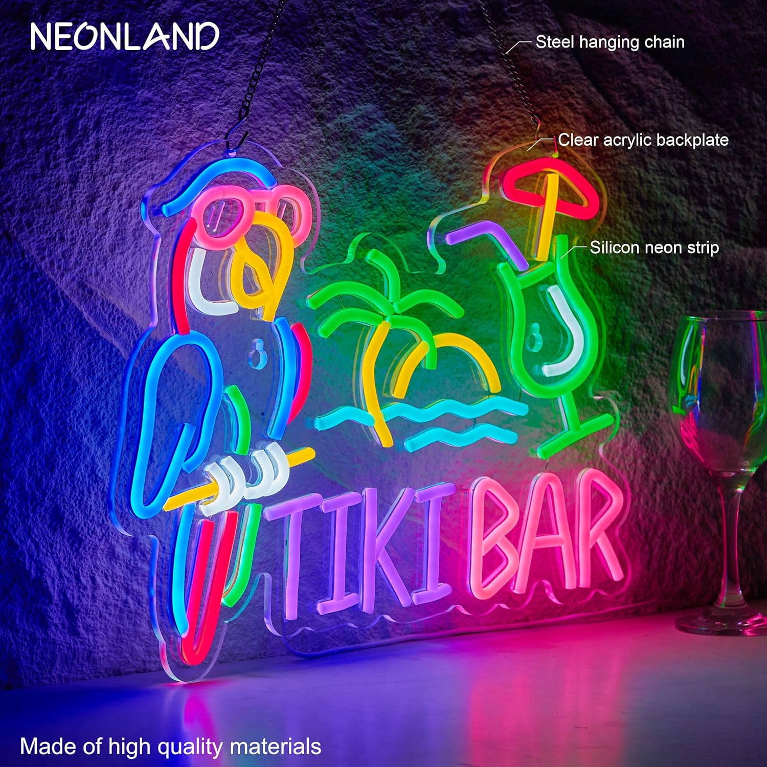 Tiki Bar Parrot Palm Tree Neon - Lighting Tree Decor 评论和价格