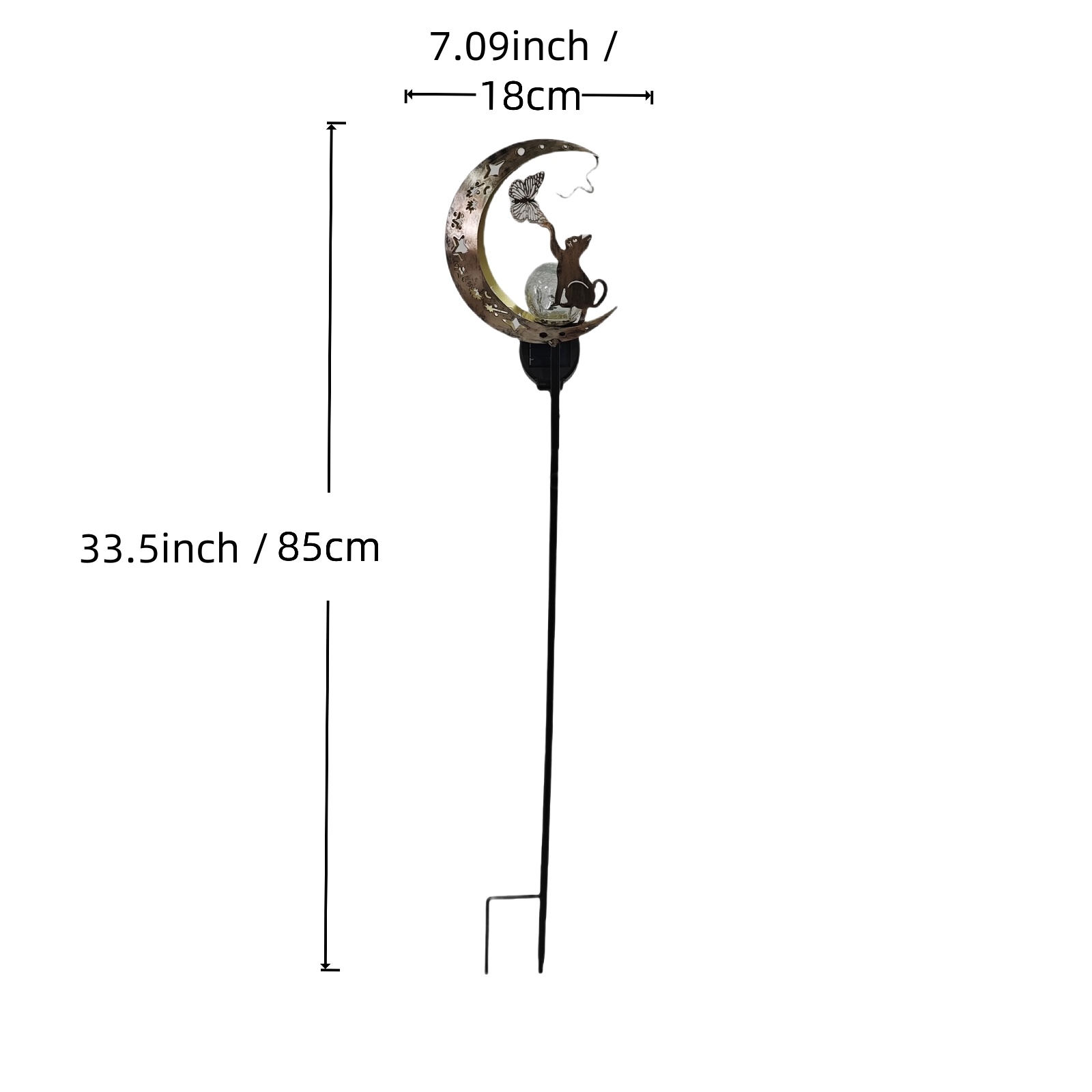 1 PC Cat Moon Solar Light Iron - Elements Lighting Decor 评论和价格