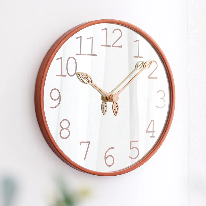12inch Mirror Wooden Wall Cloc - Lighting Home Decor Wall Clocks 评论和价格