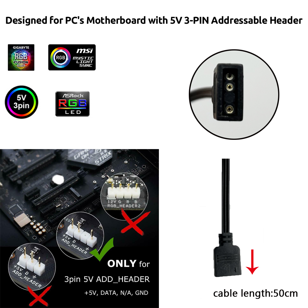 5V ARGB 3Pin Header for Asus A - Lighting Decoration Ideas 评论和价格