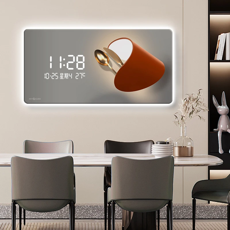 Home Decor LED Ambient Light W - Lighting Home Decor Wall Clocks 评论和价格